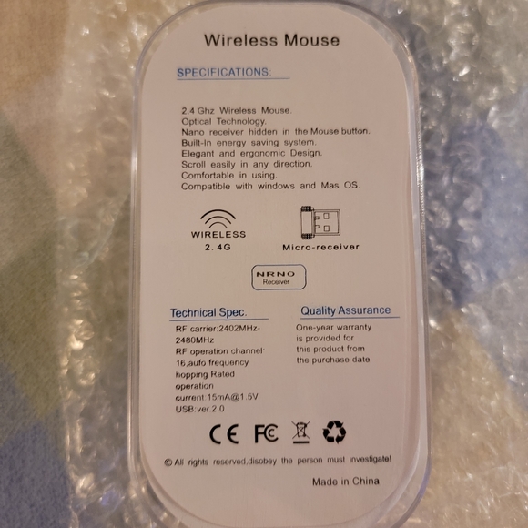 2.4 ghz Black Wireless Mouse - Picture 3 of 4